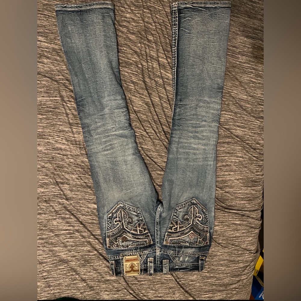 I am selling my son Rockrevivals jeans for a low price Waist 28
